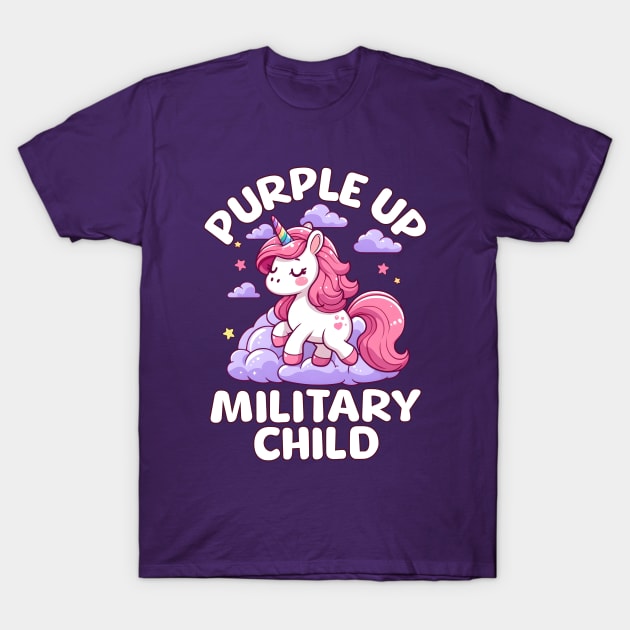 Cute Unicorn Purple Up Military Child T-Shirt by alcoshirts